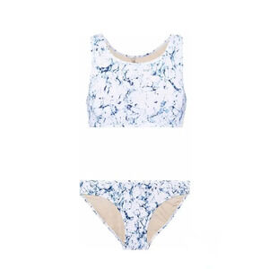 Tart Collection Swim Blue Tie Dye Racerback 2pc Piece Bikini Swimsuit Medium